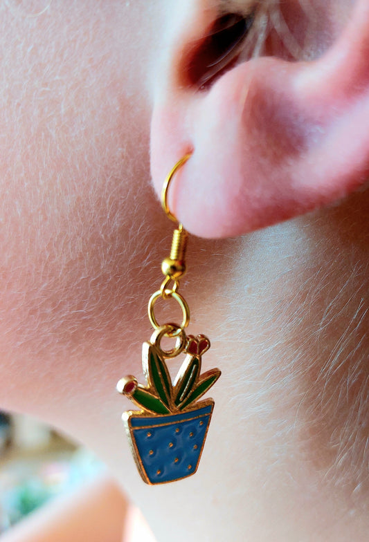 Potted Plant Earrings